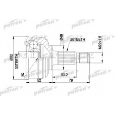 PCV1054 PATRON Шарнирный комплект, приводной вал