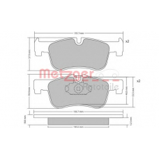 1170314 METZGER Комплект тормозных колодок, дисковый тормоз
