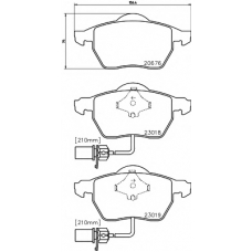 8DB 355 010-731 HELLA Комплект тормозных колодок, дисковый тормоз