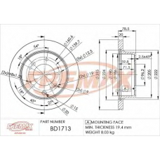 BD-1713 FREMAX Тормозной диск