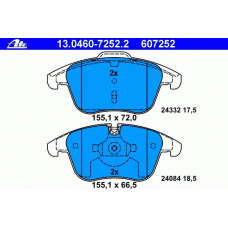 13.0460-7252.2 ATE Комплект тормозных колодок, дисковый тормоз