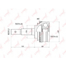 CO-7550A LYNX Шрус нар. toyota camry(sxv10) 2.2 91-96 / carina e