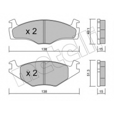 22-0045-0 METELLI Комплект тормозных колодок, дисковый тормоз