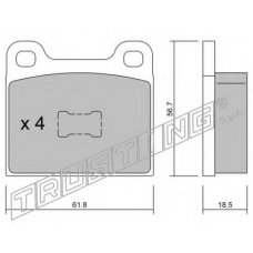 011.1 TRUSTING Комплект тормозных колодок, дисковый тормоз