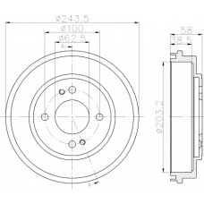 MBD312 MINTEX Тормозной барабан