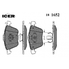 181652 ICER Комплект тормозных колодок, дисковый тормоз