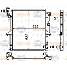 8MK 376 790-331 HELLA Радиатор, охлаждение двигателя