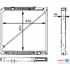 8MK 376 721-221 HELLA Радиатор, охлаждение двигателя