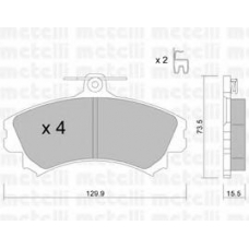 22-0216-0 METELLI Комплект тормозных колодок, дисковый тормоз