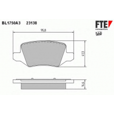 BL1750A3 FTE Комплект тормозных колодок, дисковый тормоз