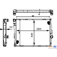 8MK 376 716-251 HELLA Радиатор, охлаждение двигателя