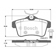 0 986 TB3 101 BOSCH Комплект тормозных колодок, дисковый тормоз