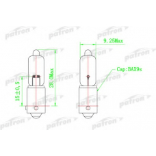 PLH6W PATRON Лампа накаливания, задний гарабитный огонь; Лампа 
