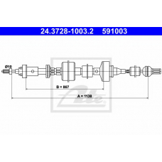 24.3728-1003.2 ATE Трос, управление сцеплением
