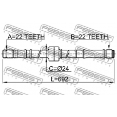 0212-P10RH FEBEST Приводной вал