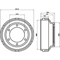 8DT 355 300-471 HELLA PAGID Тормозной барабан