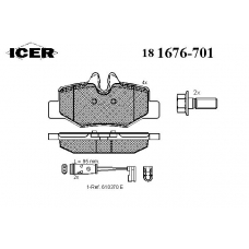 181676-701 ICER Комплект тормозных колодок, дисковый тормоз
