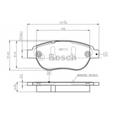 0 986 TB2 409 BOSCH Комплект тормозных колодок, дисковый тормоз