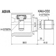 KAIU-CD2 ASVA Шарнирный комплект, приводной вал