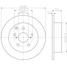 8DD 355 114-681 HELLA PAGID Тормозной диск