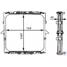 8MK 376 721-531 HELLA Радиатор, охлаждение двигателя