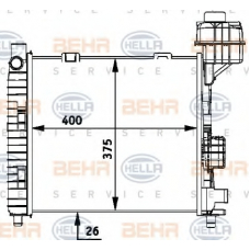 8MK 376 713-034 HELLA Радиатор, охлаждение двигателя