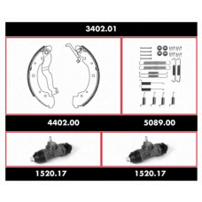 3402.01 WOKING Комплект тормозов, барабанный тормозной механизм