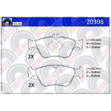 20398 GALFER Комплект тормозных колодок, дисковый тормоз