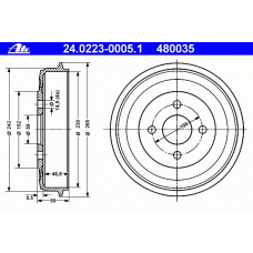 24.0223-0005.1 ATE Тормозной барабан
