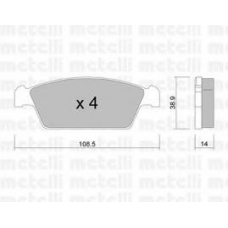 22-0367-0 METELLI Комплект тормозных колодок, дисковый тормоз