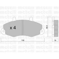 22-0194-0 METELLI Комплект тормозных колодок, дисковый тормоз