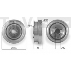 PC1042 TREVI AUTOMOTIVE Ременный шкив, коленчатый вал
