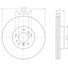 8DD 355 107-731 HELLA Тормозной диск