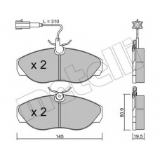 22-0154-1 METELLI Комплект тормозных колодок, дисковый тормоз