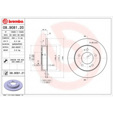 08.9081.20 BREMBO Тормозной диск