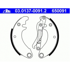 03.0137-0091.2 ATE Комплект тормозных колодок
