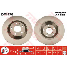 DF4776 TRW Тормозной диск