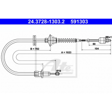 24.3728-1303.2 ATE Трос, управление сцеплением