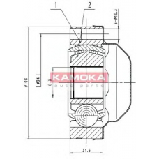 8713 KAMOKA Шарнирный комплект, приводной вал