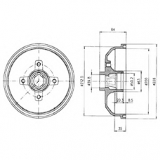 BF293 DELPHI Тормозной барабан