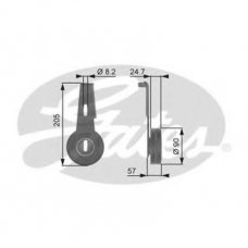 T36061 GATES Натяжной ролик, поликлиновой  ремень