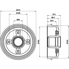 8DT 355 301-221 HELLA PAGID Тормозной барабан