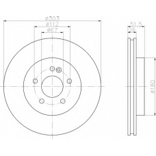 8DD 355 105-831 HELLA Тормозной диск