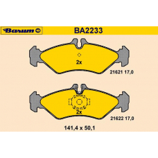BA2233 BARUM Комплект тормозных колодок, дисковый тормоз