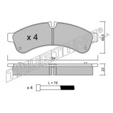 868.0 TRUSTING Комплект тормозных колодок, дисковый тормоз