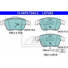 13.0470-7242.2 ATE Комплект тормозных колодок, дисковый тормоз