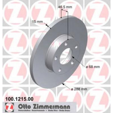 100.1215.00 ZIMMERMANN Тормозной диск