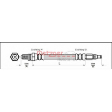 4114804 METZGER Тормозной шланг