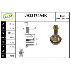 JH22174A4K SERA Шарнирный комплект, приводной вал