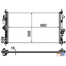 8MK 376 754-321 HELLA Радиатор, охлаждение двигателя